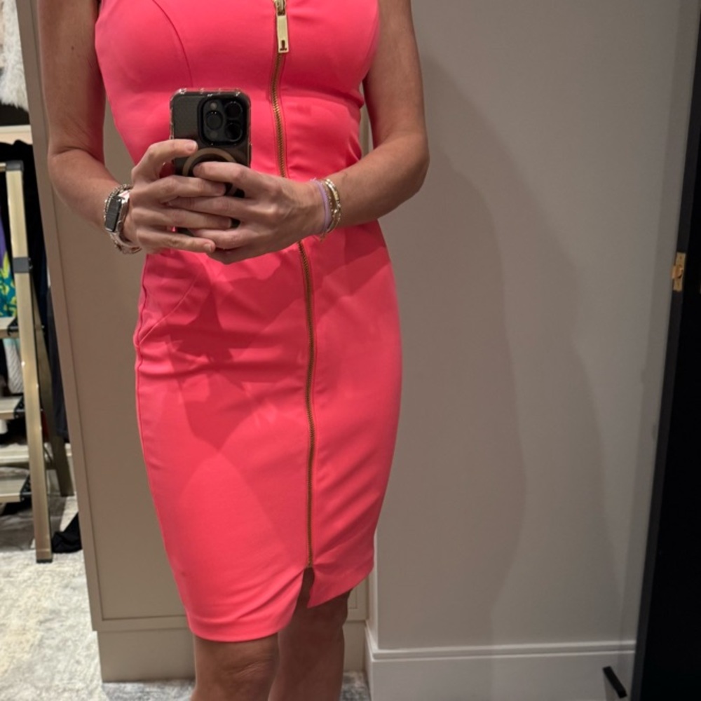 Ted Baker Orange and Pink Bodycon Dress for Night Out